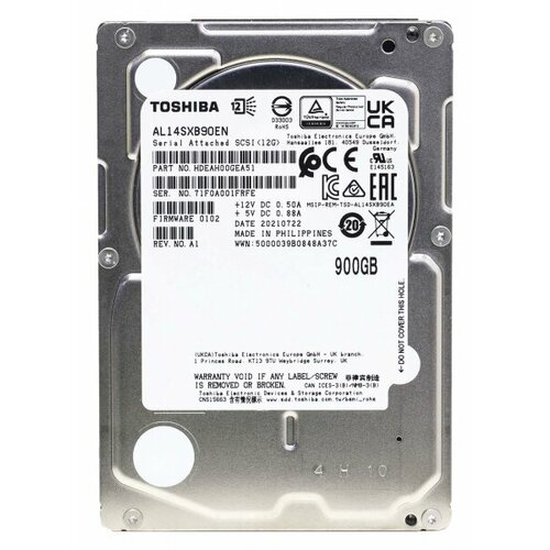 Жесткий диск Toshiba HDEAH00GEA51 900Gb 15000 SAS 2,5 HDD для серверов toshiba жесткий диск toshiba al14seb090ny 900gb 10500 sas 2 5 hdd