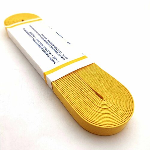 Резинка тканая для одежды обуви ширина 16 мм цвет желтый 10 м 430₽