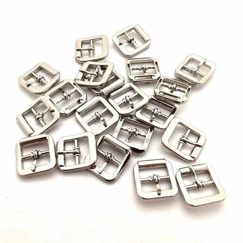 Пряжка 14 мм 20 шт литая прочная никель 362₽