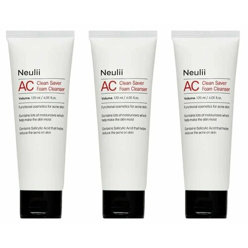 Пенка для умывания Neulii AC Clean Saver Foam Cleanser для чувствительной кожи 120 мл 3 шт 3219₽