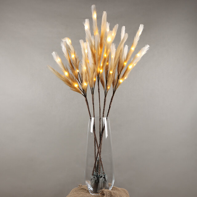 фото Koopman Светящаяся ветка для декора Monike White 90 см, теплые белые LED лампы, таймер, на батарейках YZA002500