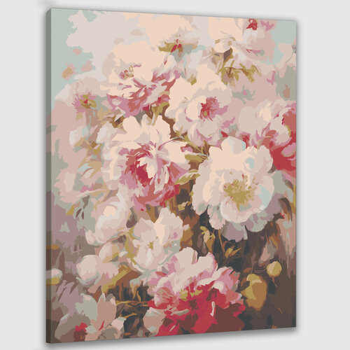 картина маслом цветы белые розы 1 Картина по номерам 50х40 Пионы: зов природы