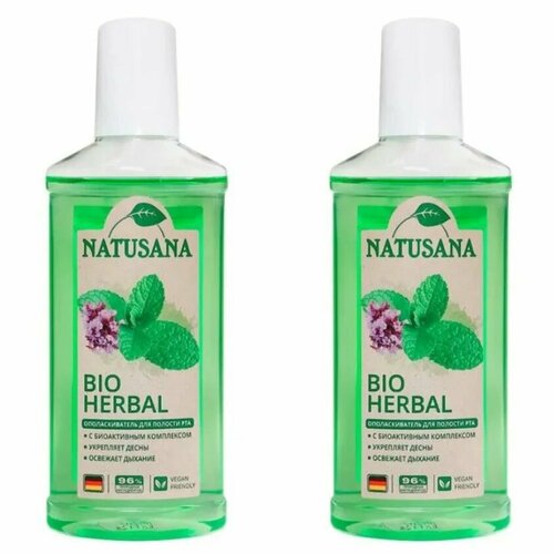 Natusana Ополаскиватель для полости рта, Bio Herbal, 250 мл, 2 шт уход за полостью рта natusana ополаскиватель для полости рта bio herbal