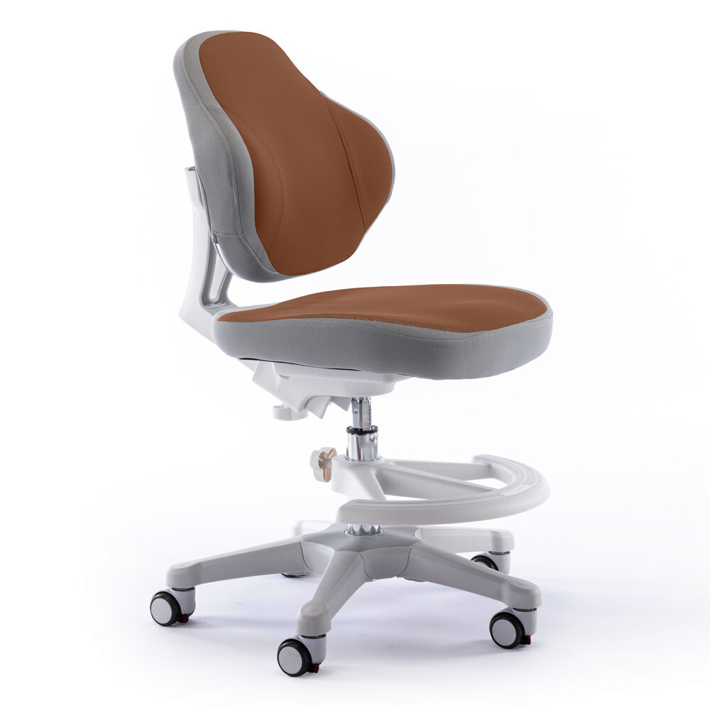 Растущее детское кресло для дома ErgoKids (Y-405) BR для обычных и растущих парт с подставкой для ног и чехлом
