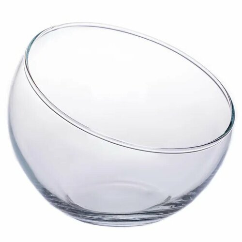 Прозрачная стеклянная ваза Анабель с косым срезом D 13 см x H 13 см 990₽