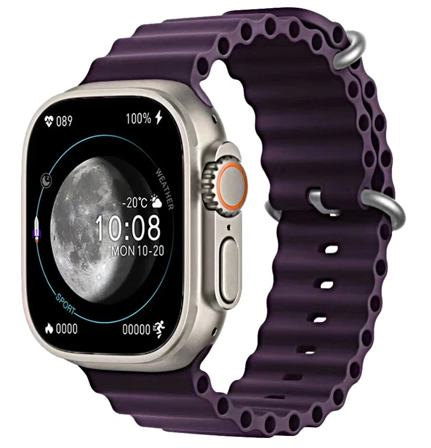 Смарт часы X9 ULTRA MINI iOS Android Bluetooth звонки, 3 ремешка фиолетовый