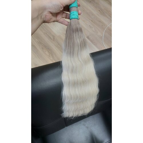Натуральные волосы для наращивания 50см, 120г, природная волна, славянка, омбре парик блонд с чёлкой омбре платиновое каре омбре от русого до платинового холодного блонда