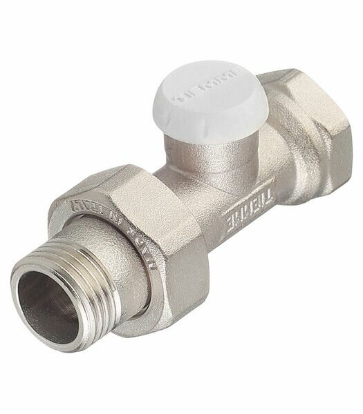 фото Клапан (вентиль) запорный прямой Tiemme (3230003) 1/2 НР(ш) х 1/2 ВР(г) для радиатора