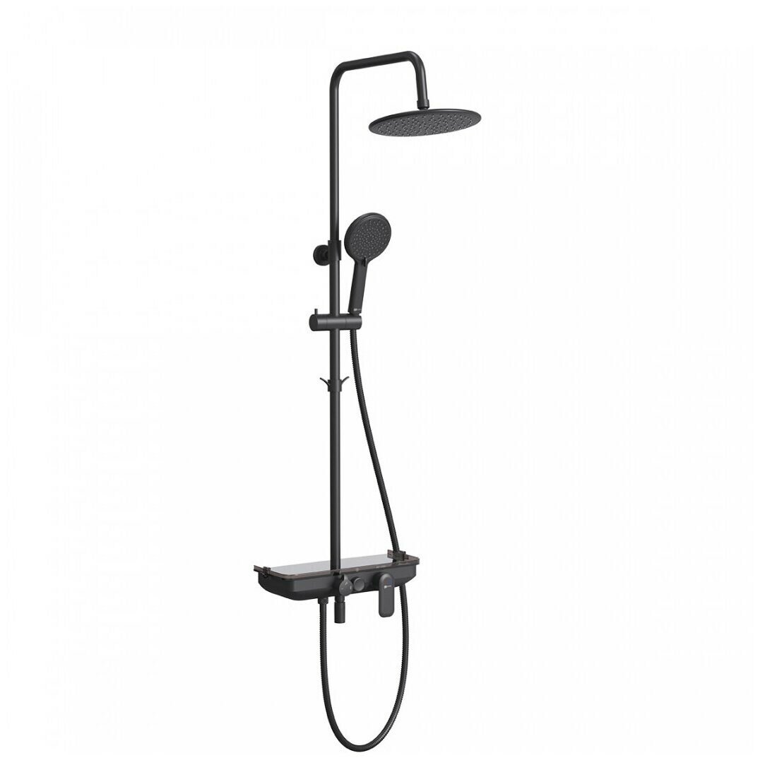 Душевая система Lemark Tropic LM7012BL однорычажная черная