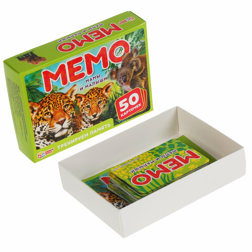 Карточная игра Мемо Умные игры Мамы и малыши (50 карточек)