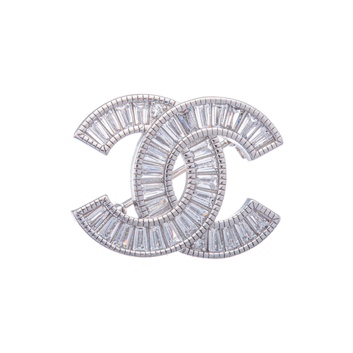 Брошь UVILERS, серебро, 925 проба, родирование, фианит