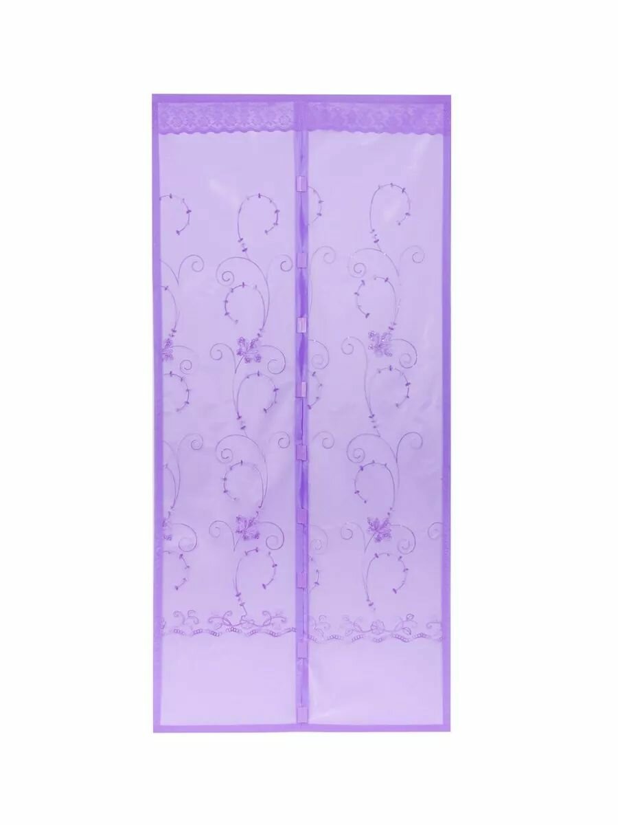 фото Занавеска магнитная антимоскитная на дверь 100x210см, фиолетовый