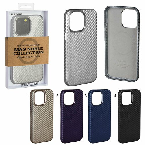чехол k doo mag noble collection для iphone 14 pro белый Чехол для iPhone 14 Pro Max Mag Noble Collection Carbon K-DOO