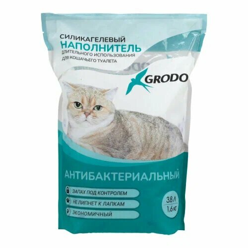 Силикагелевый наполнитель Grodo антибактериальный, 3.8 л