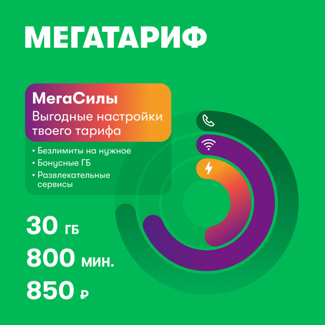 SIM-карта МегаФон МегаТариф (и др. тарифы) Москва, Московская область
