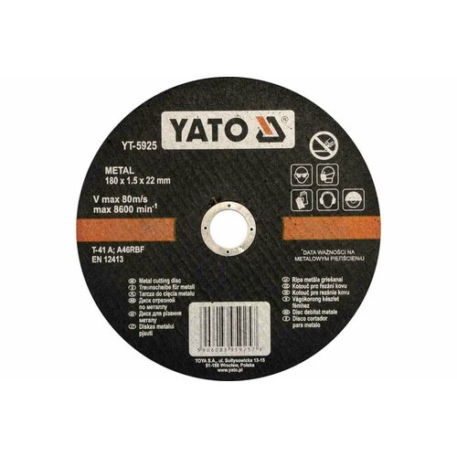 Круг отрезной по металлу 180x15x22 мм YATO YT-5925 516₽