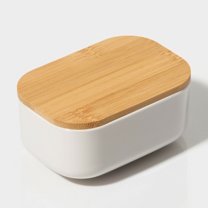 фото Контейнер для хранения с крышкой LaDо́m «Натурэль», 11×7,5×5 см, цвет белый