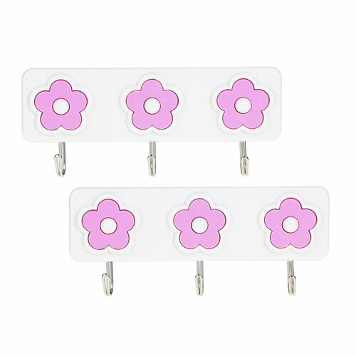 VETTA Крючки 2 планки по 3шт металл пластик 2 дизайна 10 штук 1692₽