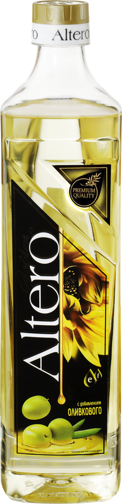Масло подсолнечное ALTERO Golden с добавлением оливкового, 810мл