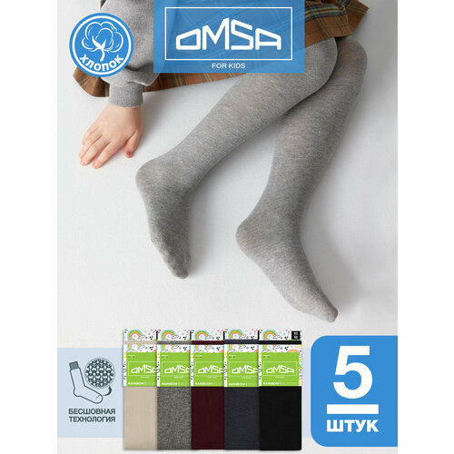 фото Колготки omsa, 5 шт., размер 116-122/16-17, мультиколор