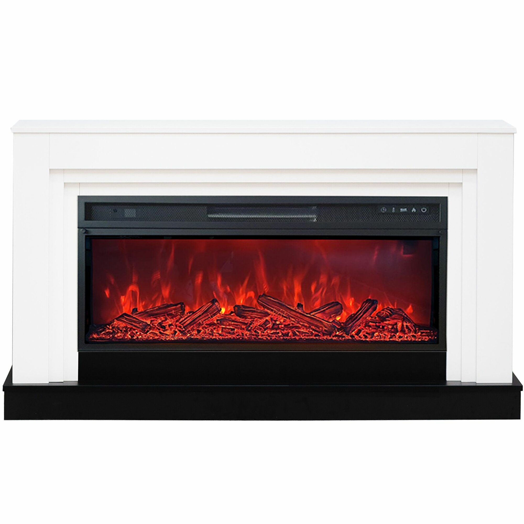 фото Линейный электрокамин EleKam Delta WT-DK с очагом Pulsar 38, муляж дрова, термостат, обогрев, пульт ДУ, звуковая имитация потрескивания дров (линейный электрический камин)