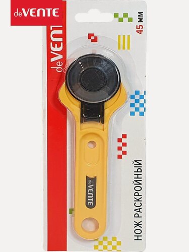 Изображение товара Нож раскройный дисковый для ткани, кожи, бумаги, резак для творчества и рукоделия d45 мм