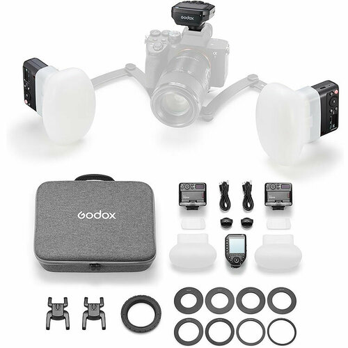 Комплект импульсных осветителей Godox MF12-DK1 для макросъемки 3859000₽