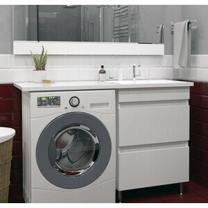 фото Тумба с раковиной Stella Polar Мадлен 69 (130R) под стиральную машину, белая (SP-00000475, 2000949237473)
