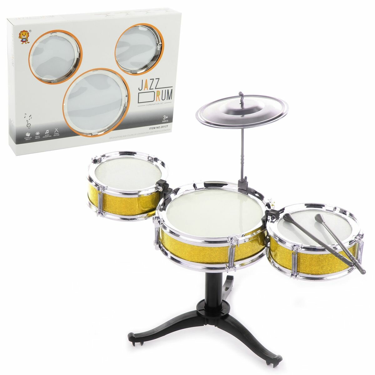 Детская барабанная установка 3 шт, Veld Co / Барабаны для детей, 133271