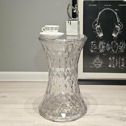 Стол Stone журнальный кофейный в гостиную прикроватный прозрачный круглый Sotogrande