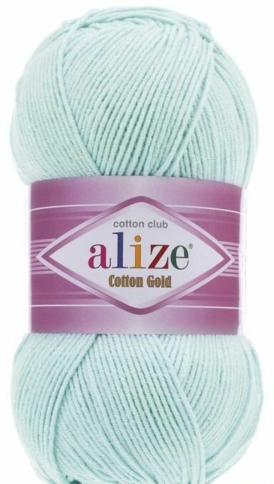Пряжа Хлопок голд (Cotton gold) упаковка 5 мотков 100 г, 330 м. 55% хлопок 45% акрил цвет 514 ледяной