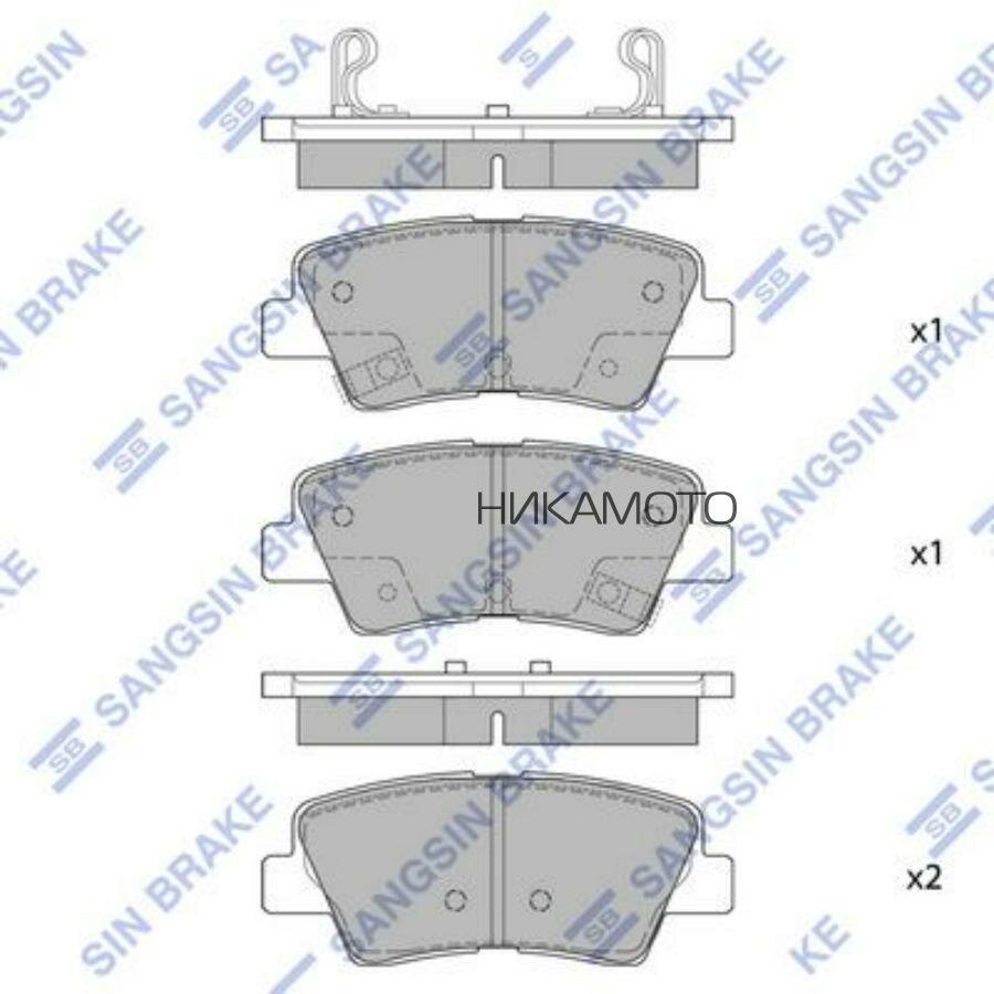 SANGSIN BRAKE SP1401(SD) Колодки тормозные HYUNDAI SOLARIS 10-/SONATA 05-/KIA SOUL 09- зад.(произ. Корея) Hi-Q SEVERE DUTY