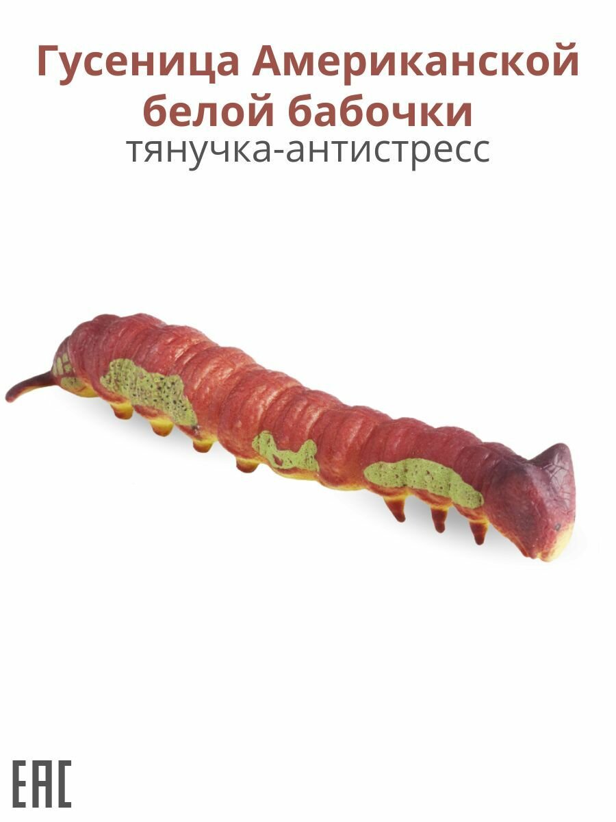 Гусеница антистресс Американской белой бабочки / Игрушка антистресс гусеница