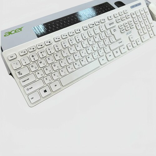 Acer беспроводная клавиатура комплект беспроводной клавиатуры и мыши русская раскладка белый 2588₽
