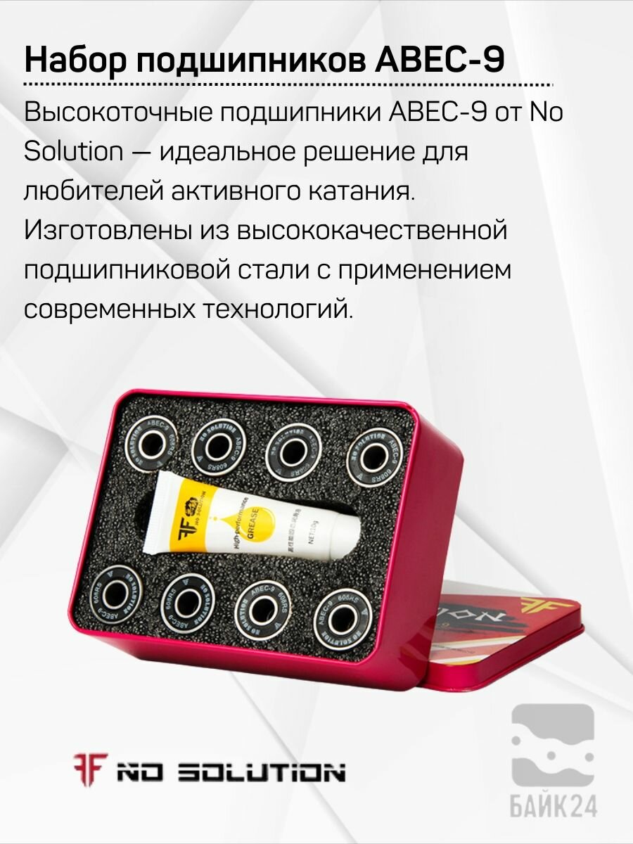 Комплект колес для роликов No Solution Monkey 80mm/85A + комплект подшипников ABEC-9 — фото 1