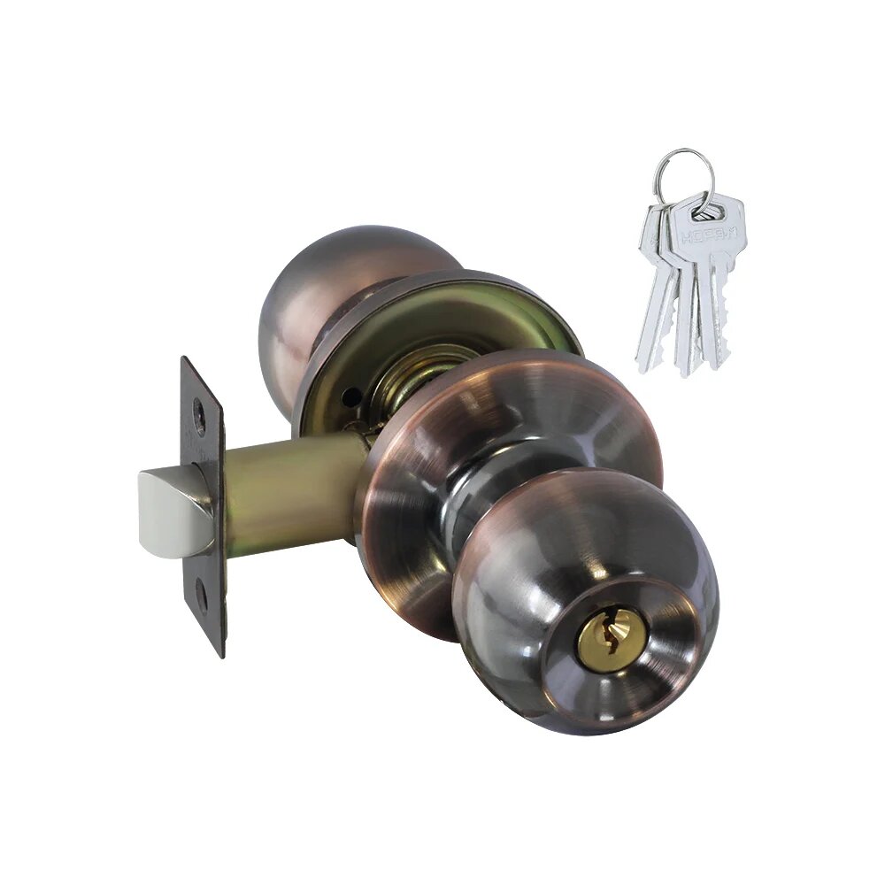 Нора-м Ручка-защелка NEW стар. медь ЗШ-01 ключ/фикс. 15684