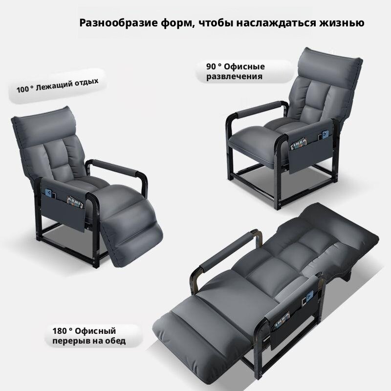 Кресло,"Серый простота", металл, складывание, современный стиль, серый — фото 1