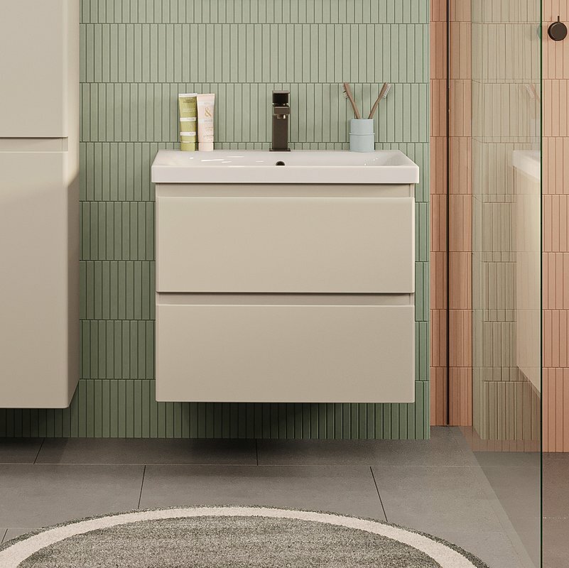 Тумба с раковиной SanStar Riana 60 подвесная cappuccino раковина Moduo 60