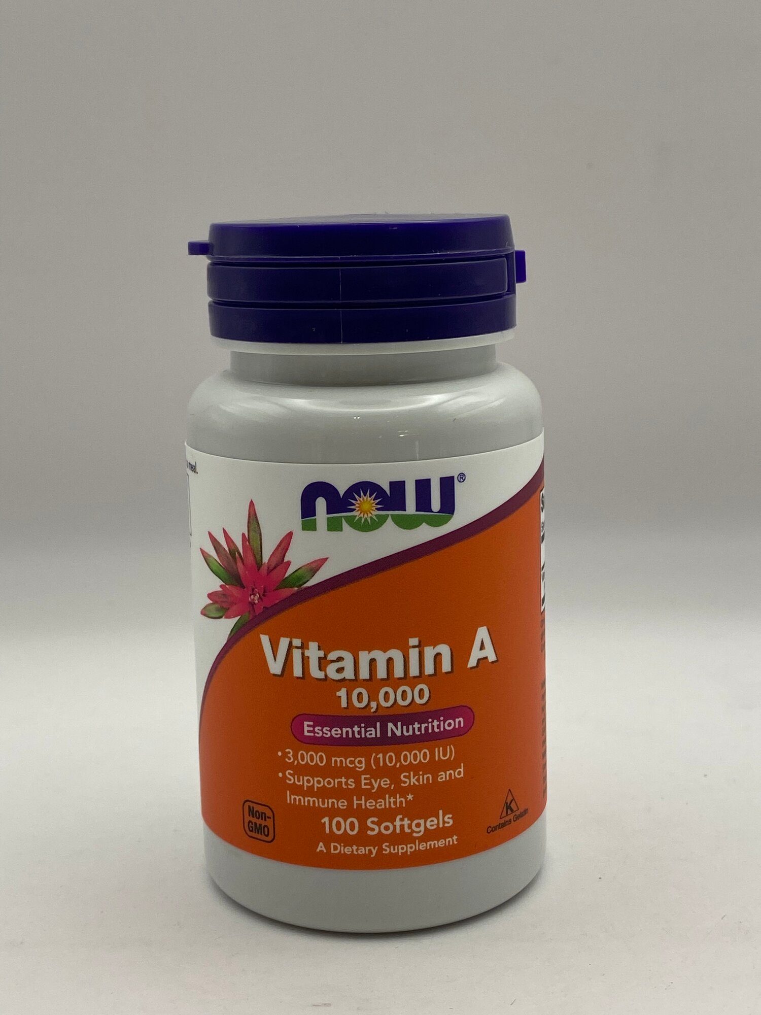 Витамин A NOW Foods, 10 000МЕ, 100шт, для здоровья глаз, кожи и иммунитета