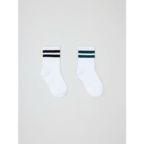 Носки Sela 2 пары, размер 14/16, белый, черный носки sela 2 пары размер 14 16 белый синий