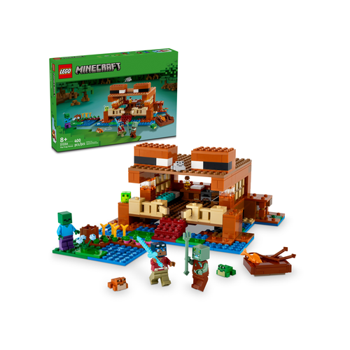 игровой набор minecraft с фигурками и оружием Конструктор LEGO Mineraft 21256 The Frog House, 400 дет.