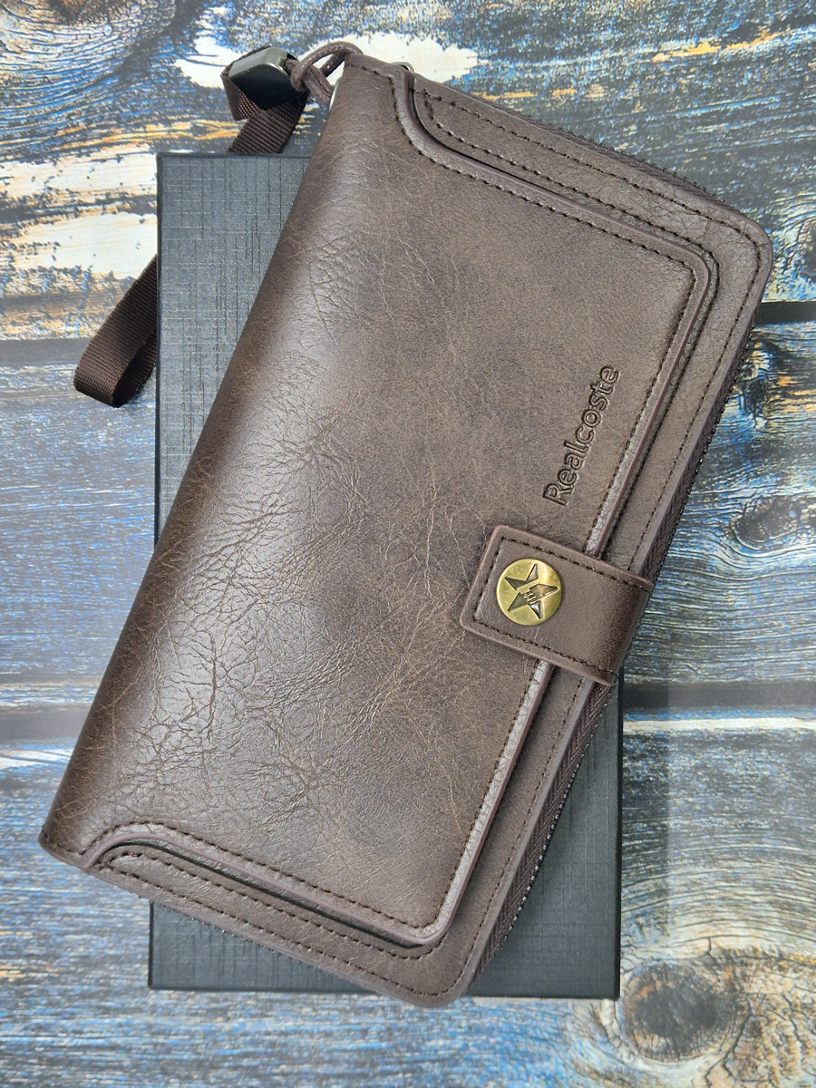 фото Портмоне мужское Realcoste для документов, автодокументов, денег и карточек в подарочной упаковке