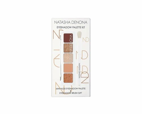 Набор для макияжа глаз: тени для век с кистью Natasha Denona mini NUDE palette 5 eyeshadow palette & eyeshadow brush gift 0.8g x 5pc