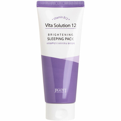 Jigott Осветляющая ночная маска для лица / Vita Solution 12 Brightening Sleeping Pack, 180 мл jigott vita solution 12 sleeping pack synergy ночная маска для лица энергетическая с витамином c 180 мл