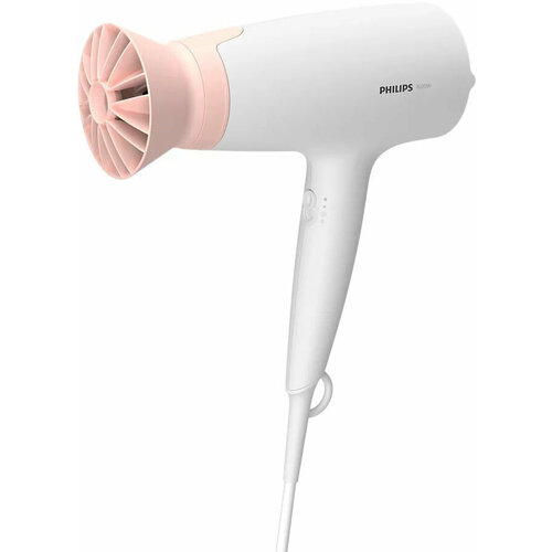 PHILIPS BHD30000 Фен1600 Вт 3 режима насадка ThermoProtect концентратор шнур 18 м Цвет белый с розовым 380600₽