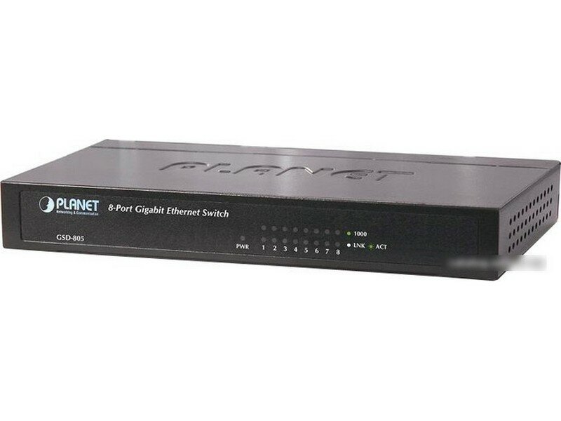 8-Port 1000Base-T Desktop Gigabit Ethernet Switch - Internal Power Planet - фото №6