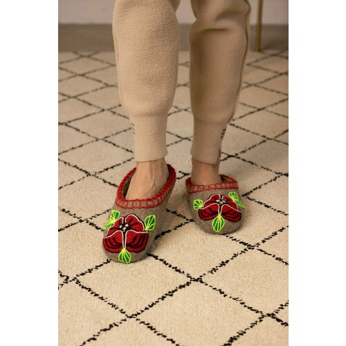 фото Тапочки валины валенки, размер 39, красный, зеленый