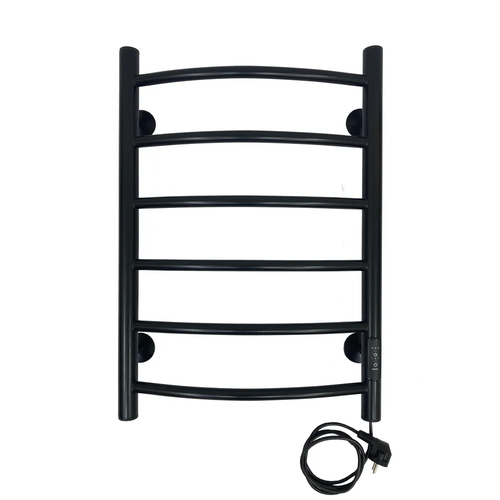 Полотенцесушитель электрический санприз Классик П6 400х600 цвет черный матовый универсальное подключение