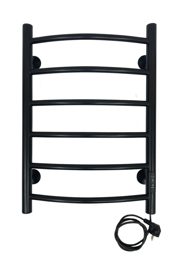 фото Полотенцесушитель электрический санприз Классик П6 400х600 цвет черный матовый универсальное подключение