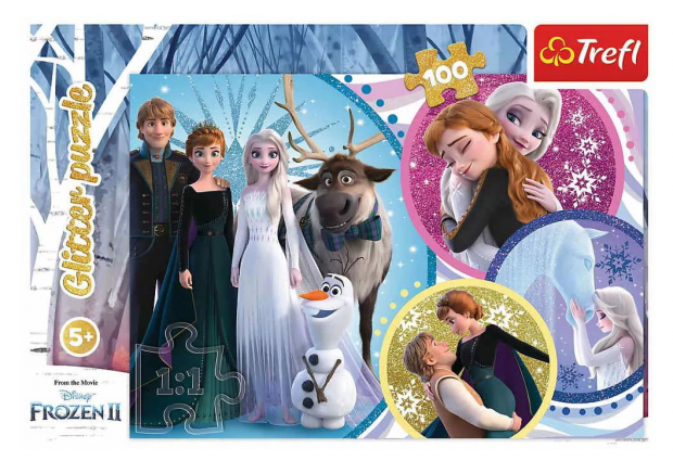 Trefl. Puzzle-100 Glitter В сиянии любви, Frozen (14817) - фото №2